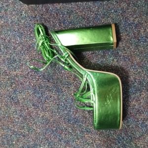 Fashion Nova Green Lace up Heels